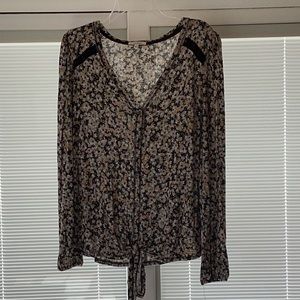 Button up floral print top